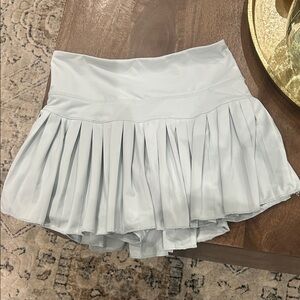 Pleated Mini Skirt in Light Gray
